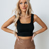 Balanced Act Ribbed Crop Top In Black Image - 1