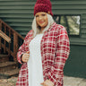 Seasonal Rhythm Plaid Button Up Curves Image - 1