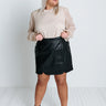 The Violette Faux Leather Skirt Curves Image - 1