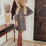 Wrap Your Arms Around Me Sweater Dress In Charcoal Image - 1