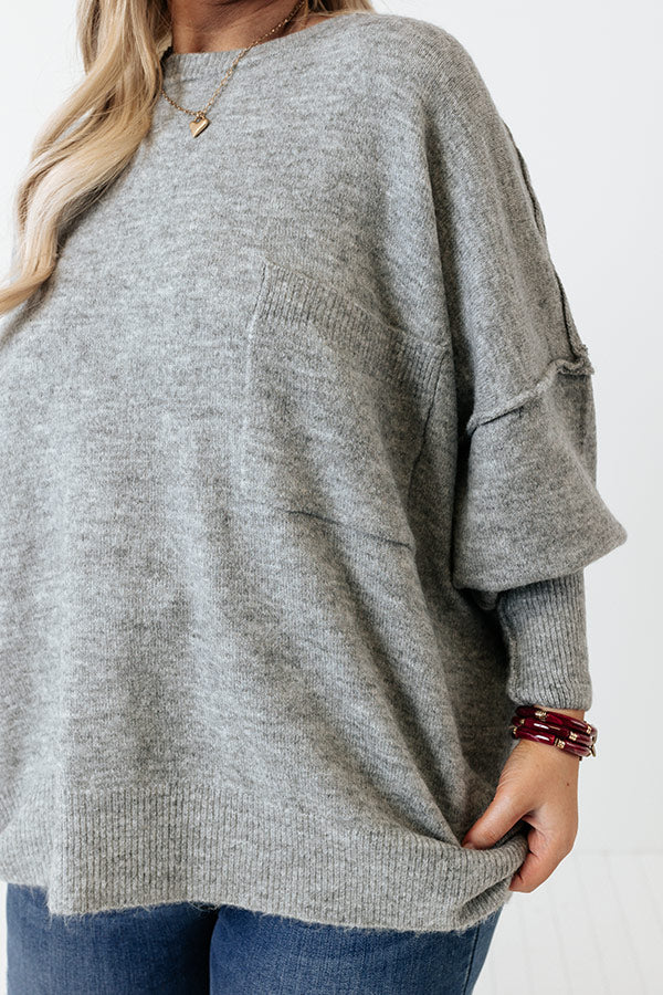 Golden Light Shift Sweater In Grey Curves Image - 3