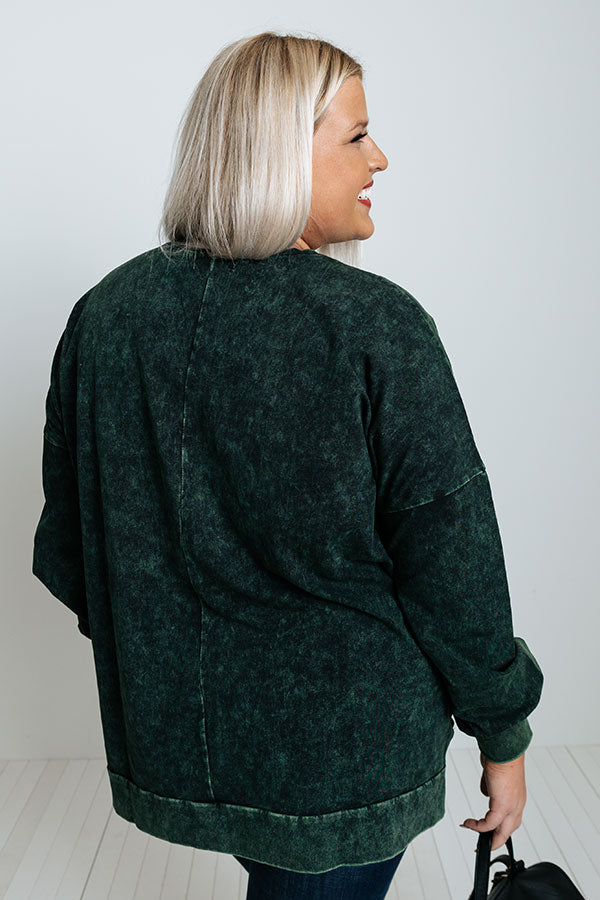 Take Your Shot Sweatshirt In Hunter Green Curves Image - 5