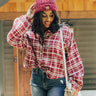  wine Fireside S'mores Plaid Top 