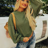 Charleston Cozy Hoodie In Army Green Image - 1