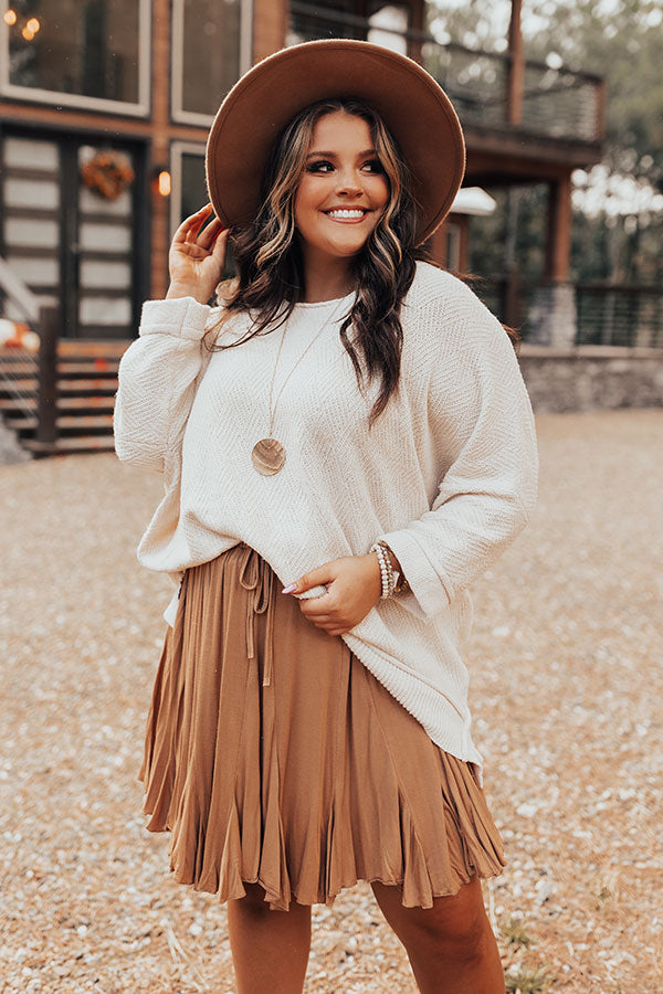 Equinox Knit Top In Cream Curves Image - 2