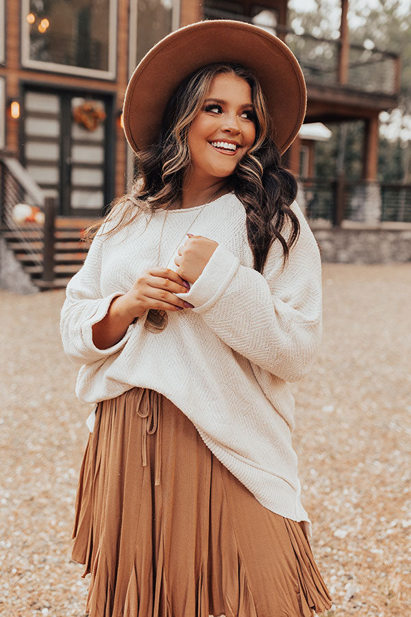 Equinox Knit Top In Cream Curves Image - 1