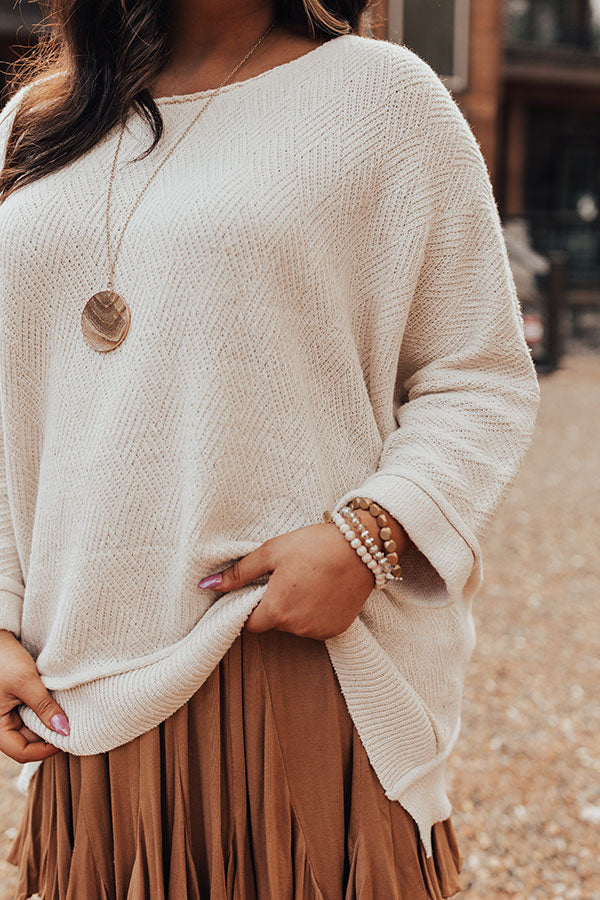 Equinox Knit Top In Cream Curves Image - 4