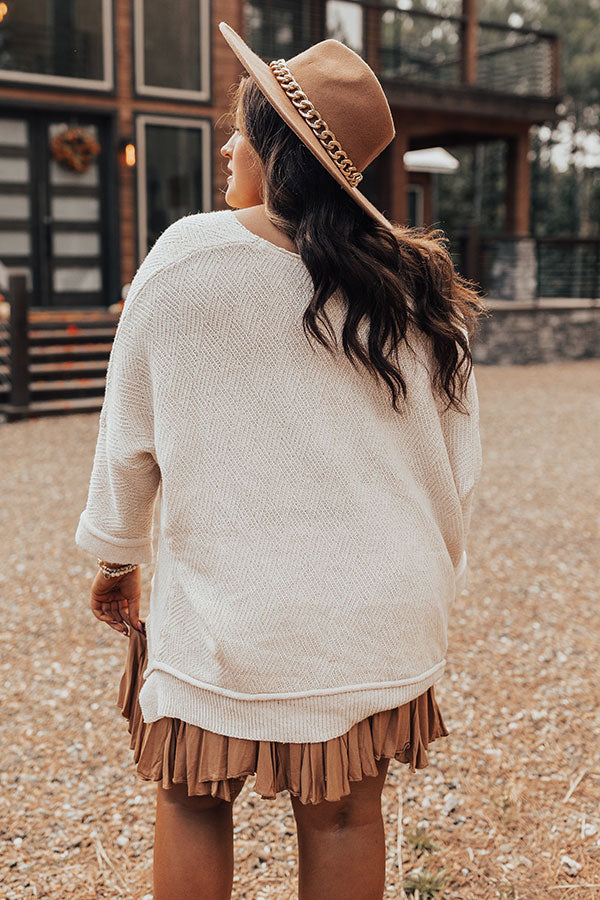 Equinox Knit Top In Cream Curves Image - 5