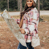 Cabin So Cozy Plaid Jacket In Blush Curves Image - 1