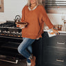 Equinox Knit Top In Rust Image - 1