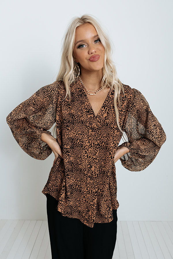 Full Of Passions Leopard Top In Brown Image - 1