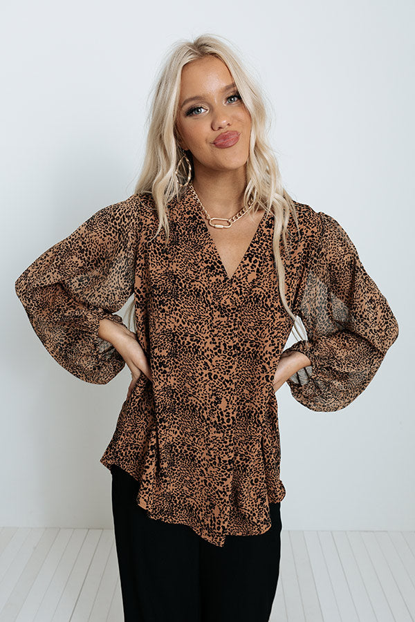 Full Of Passions Leopard Top In Brown