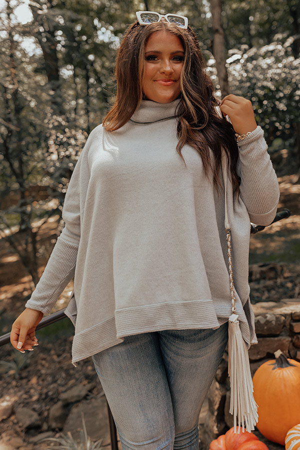 Time For Cozy Sweater in Grey Curves