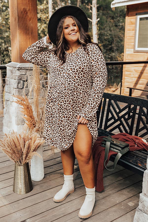 Running Wild Leopard Dress In Cream Curves Image - 1