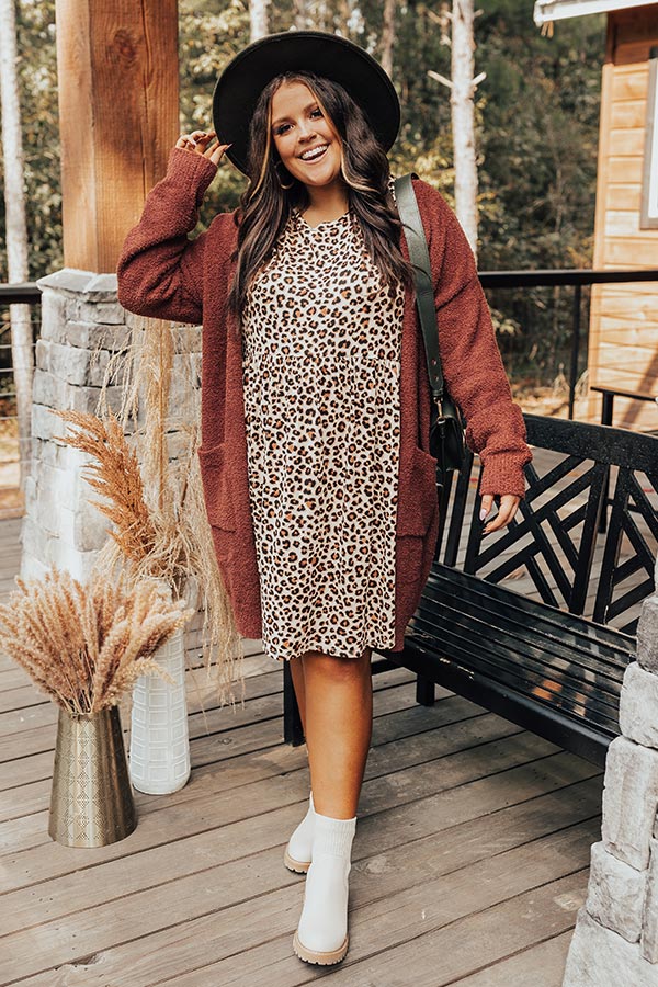 Running Wild Leopard Dress In Cream Curves Image - 4