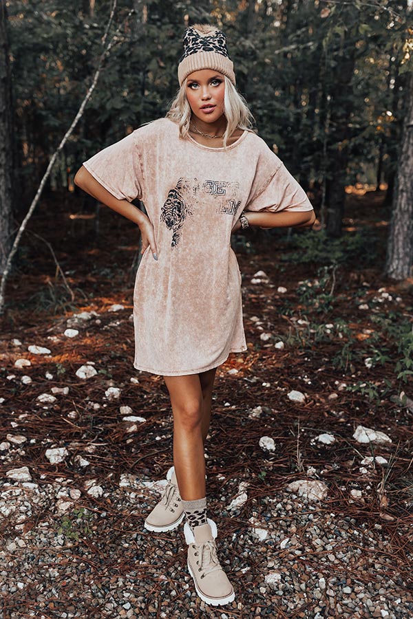 Tiger Vintage Graphic T-Shirt Dress Image - 1