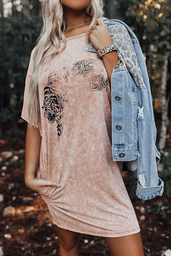 Tiger Vintage Graphic T-Shirt Dress Image - 1