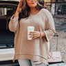 Equinox Knit Top In Warm Taupe Curves Image - 1