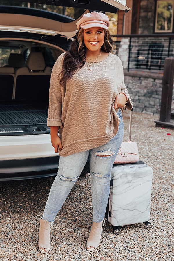 Equinox Knit Top In Warm Taupe Curves Image - 2