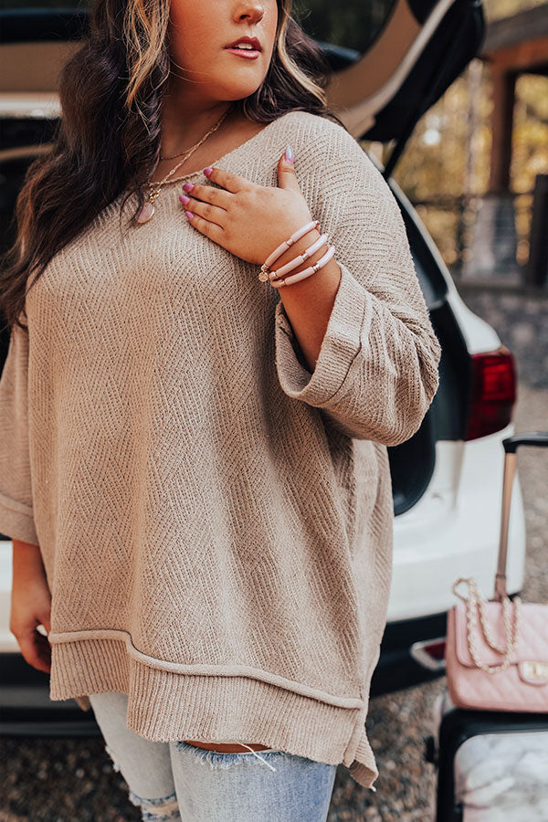 Equinox Knit Top In Warm Taupe Curves Image - 4