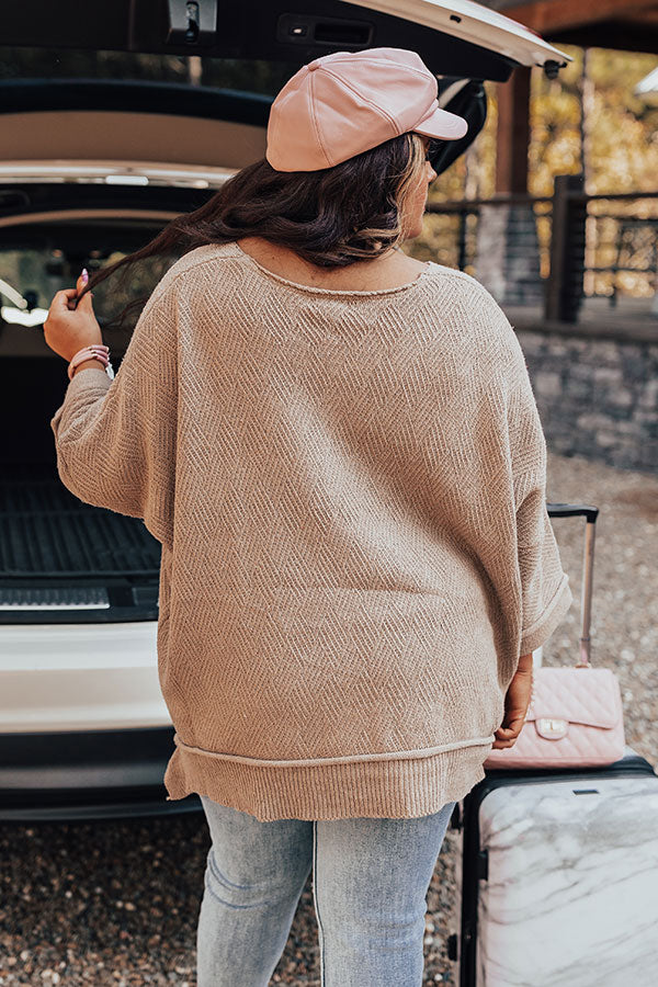 Equinox Knit Top In Warm Taupe Curves Image - 5