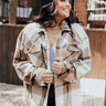 Cabin So Cozy Plaid Jacket In Khaki Curves Image - 1