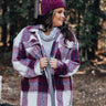 Cabin So Cozy Plaid Jacket In Wine Curves Image - 1