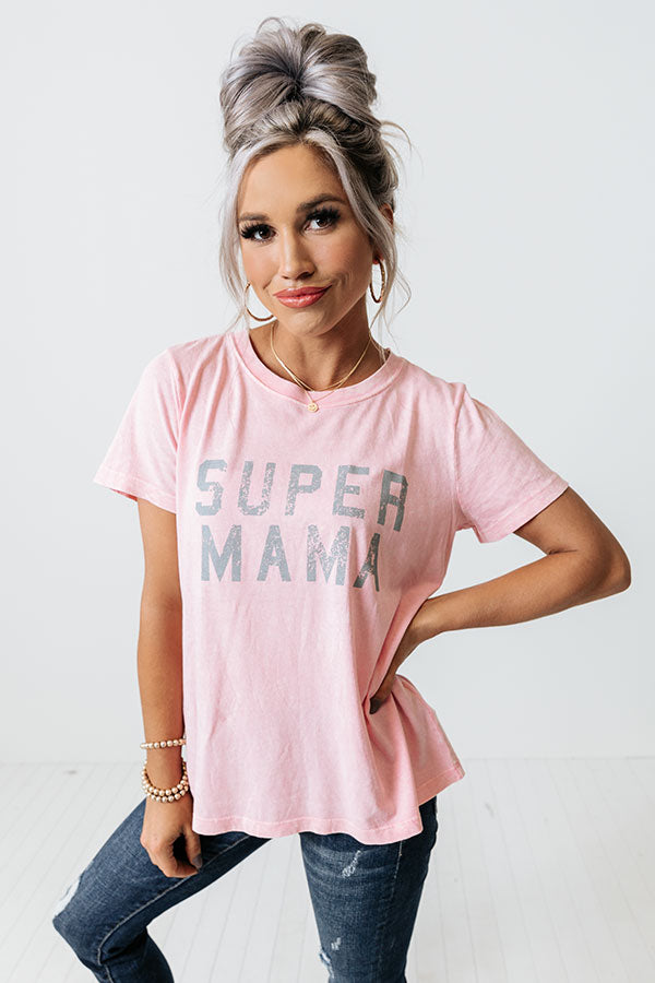 Super Mama Vintage-Wash Graphic Tee Image - 1