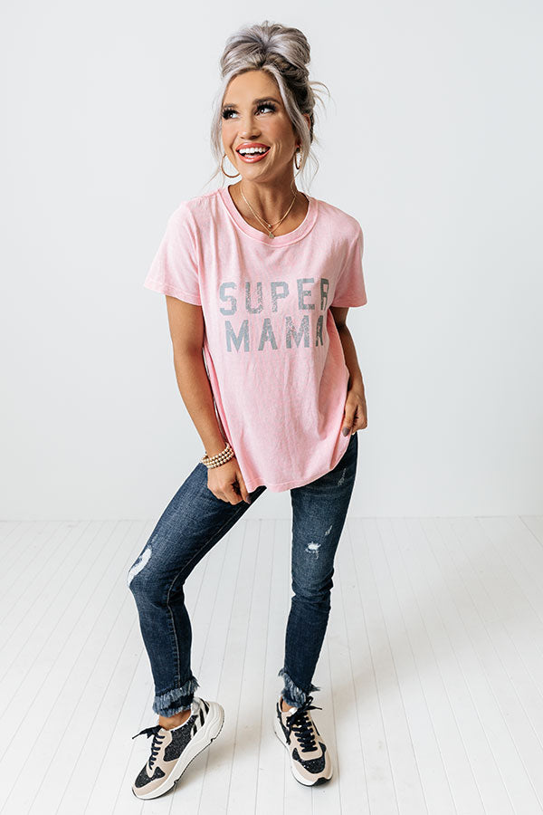 Super Mama Vintage-Wash Graphic Tee Image - 1