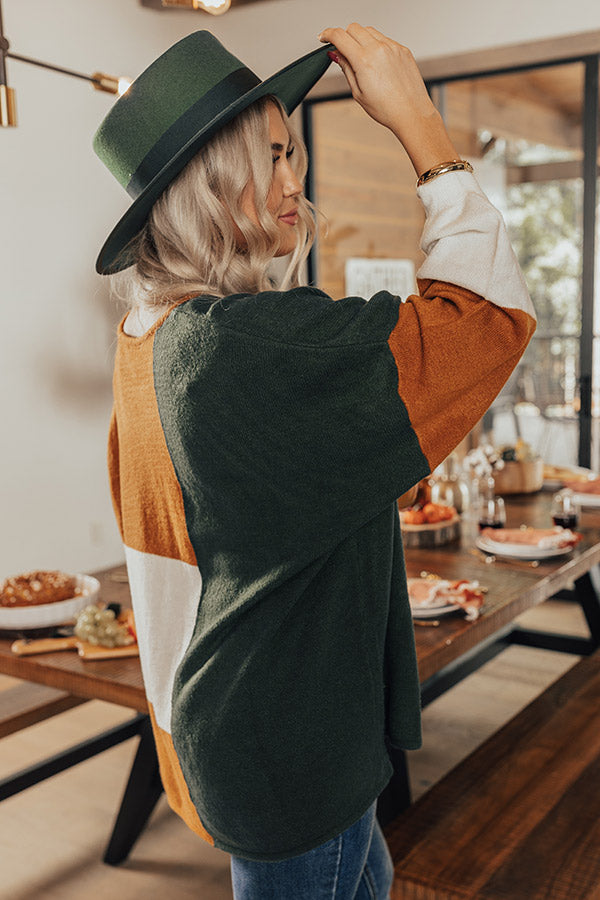 In Harmony Colorblock Sweater In Green Image - 1