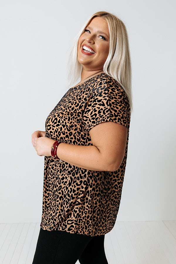 Love Hard Leopard Velvet Top In Curves Image - 5