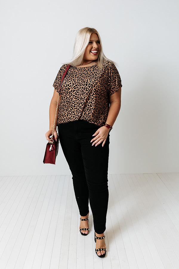 Love Hard Leopard Velvet Top In Curves Image - 4