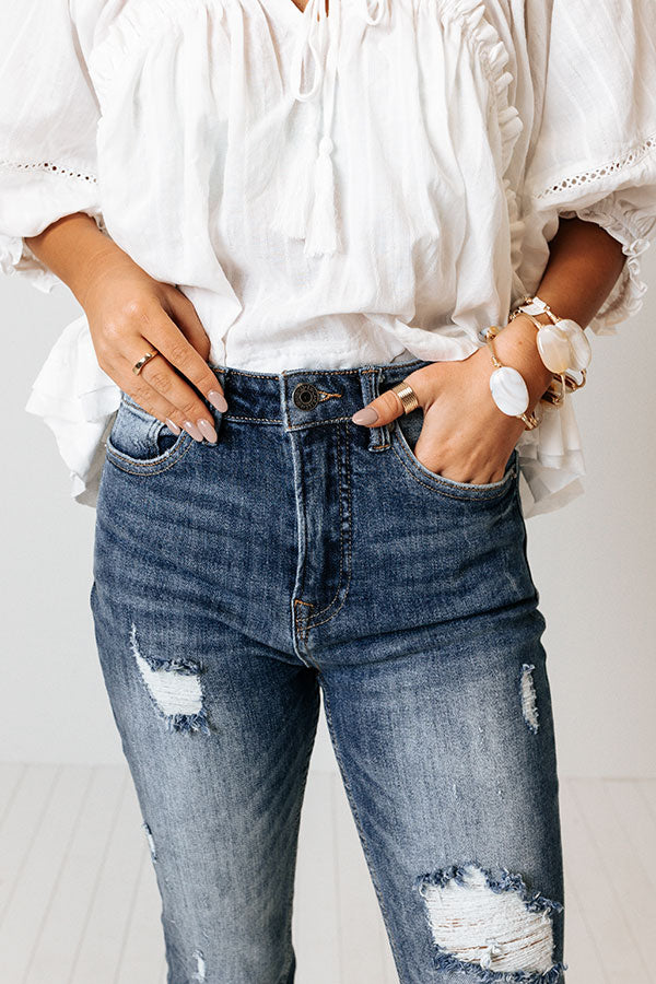 Risen The Roxbury High Waist Distressed Flares Image - 2