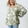 Show Love Floral Shift Top In Light Sage Curves Image - 1