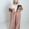 Upbeat Playlist High Waist Pants In Blush Curves Image - 1