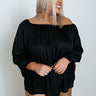 Unspoken Moment Satin Shift Top In Black Curves Image - 1