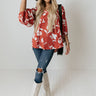 Show Love Floral Shift Top In Red Image - 1