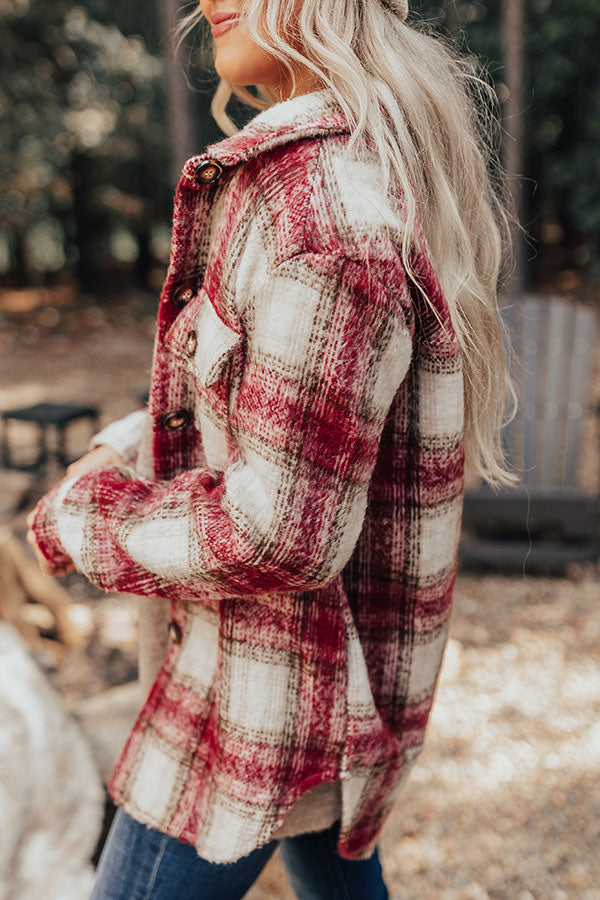 Cozy Cottage Plaid Jacket in Red Image - 1