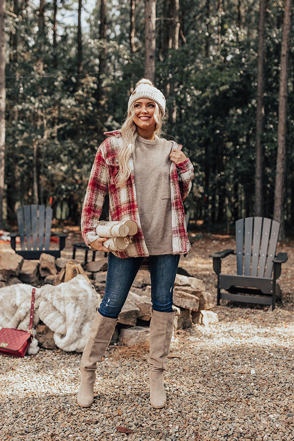 Cozy Cottage Plaid Jacket in Red Image - 1