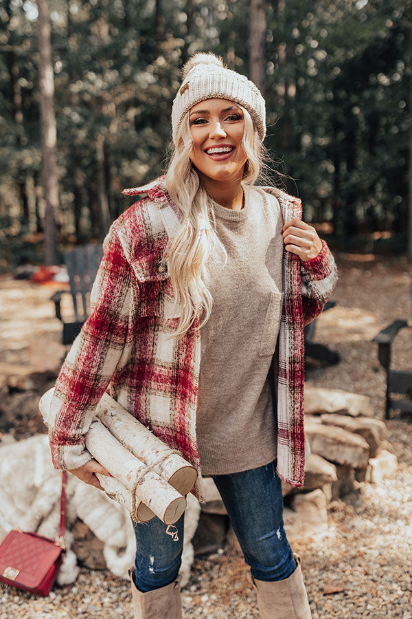 Cozy Cottage Plaid Jacket in Red Image - 1
