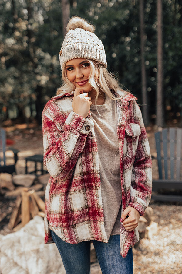 Cozy Cottage Plaid Jacket in Red Image - 1