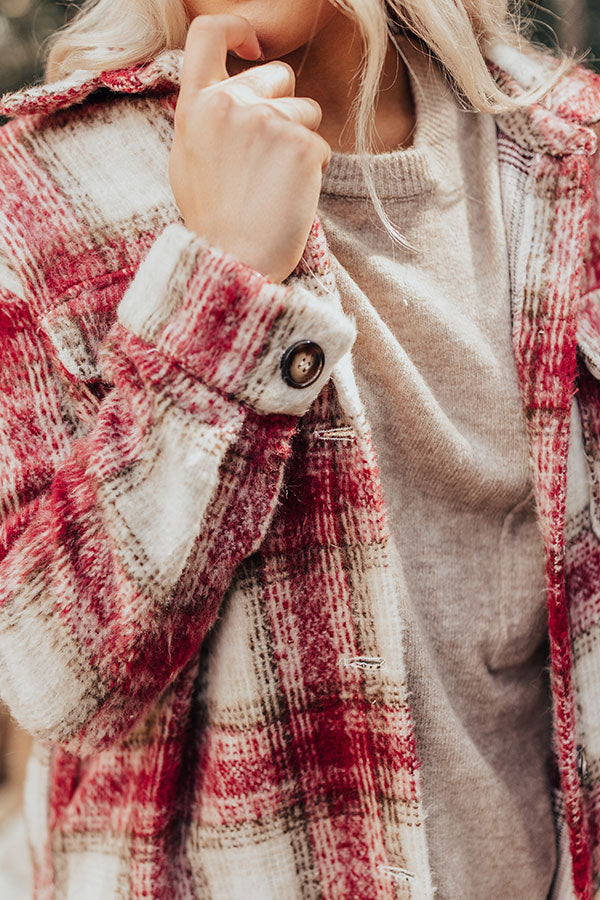 Cozy Cottage Plaid Jacket in Red Image - 1