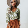 Show Love Floral Shift Top In Light Sage Image - 1