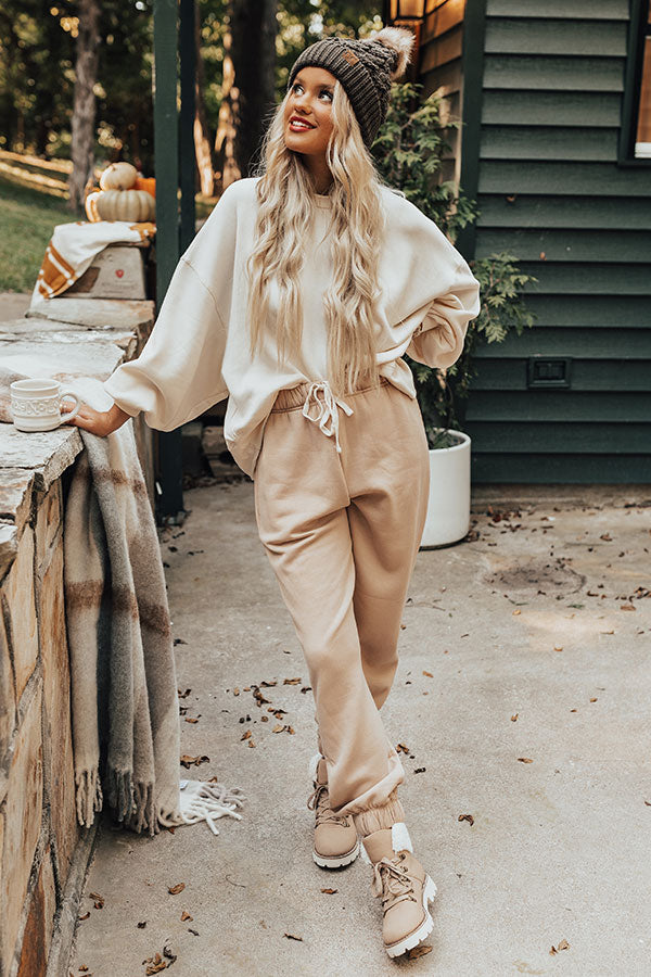 Down Time Joggers In Iced Latte Image - 1