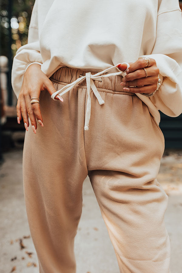 Down Time Joggers In Iced Latte Image - 3