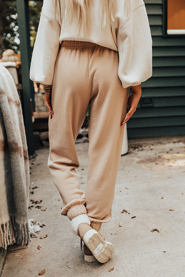 Down Time Joggers In Iced Latte Image - 5