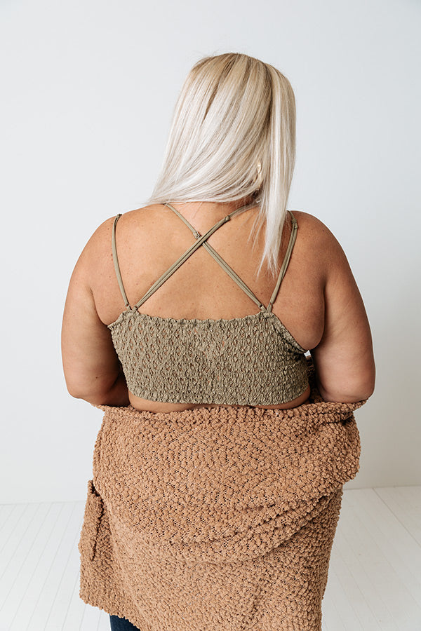 I'm Yours Lace Bralette In Martini Olive Curves Image - 3