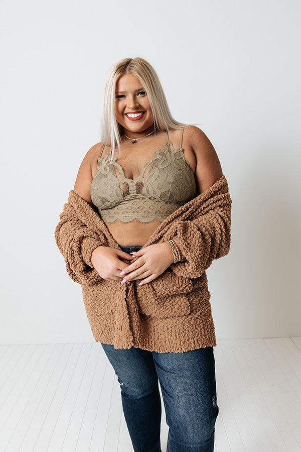 I'm Yours Lace Bralette In Martini Olive Curves Image - 1