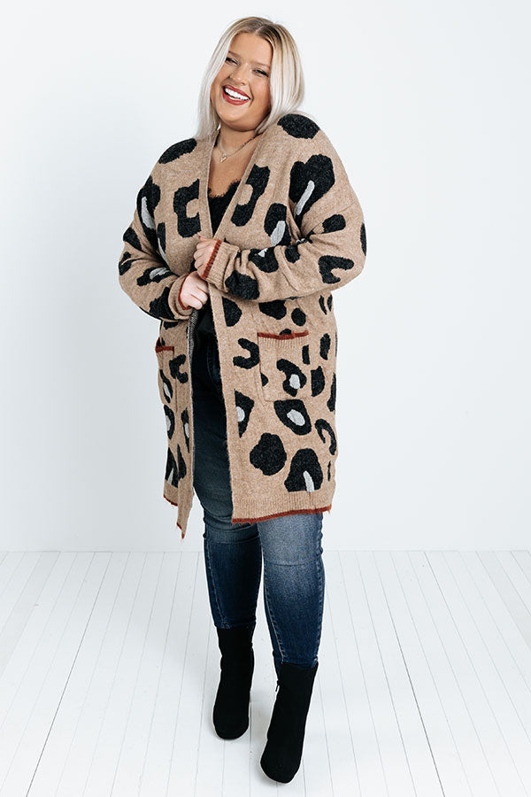 Early Bird Leopard Cardigan In Mocha Curves Image - 1