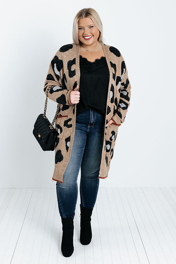 Early Bird Leopard Cardigan In Mocha Curves Image - 2